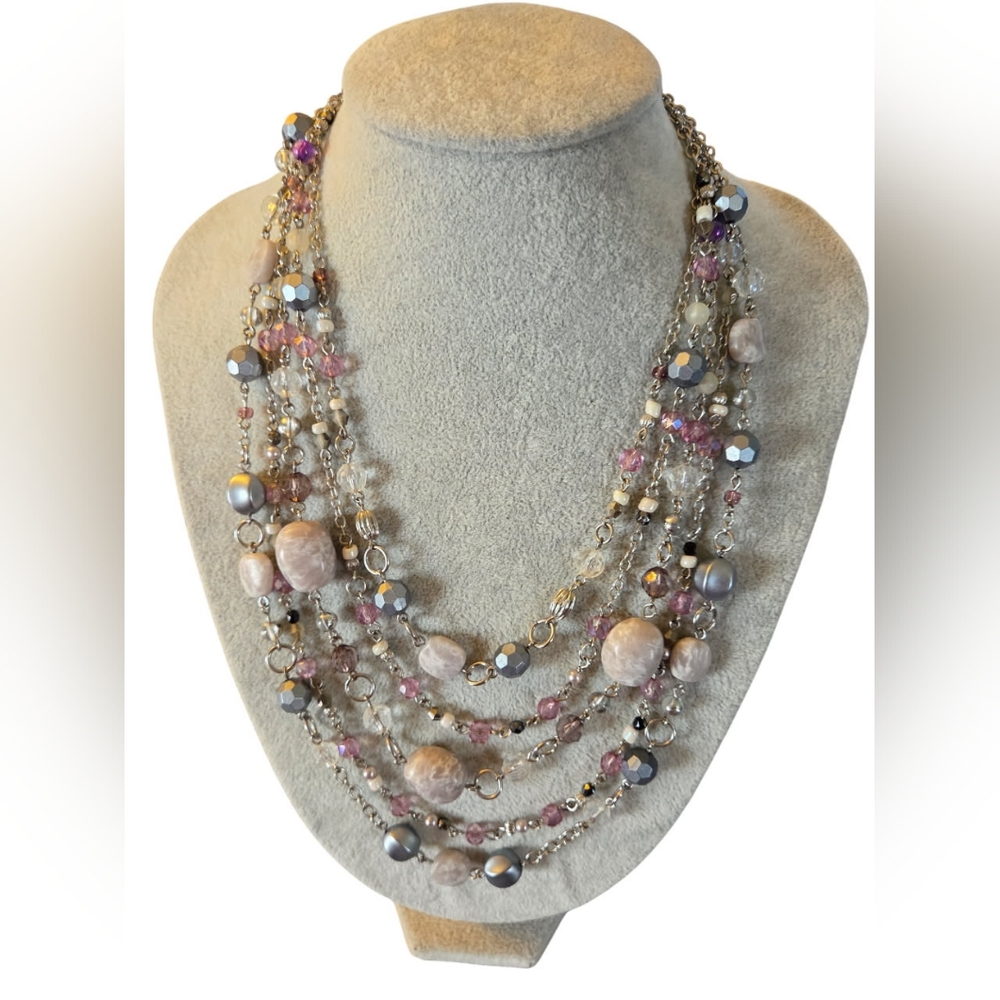 Lia Sophia Multi-Strand Necklace Statement Necklace - Picture 2 of 4